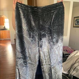 Vintage Carlisle metallic grey and purple paisley